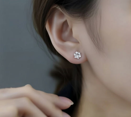 Boucles d’Oreilles Clous Flocon de Neige