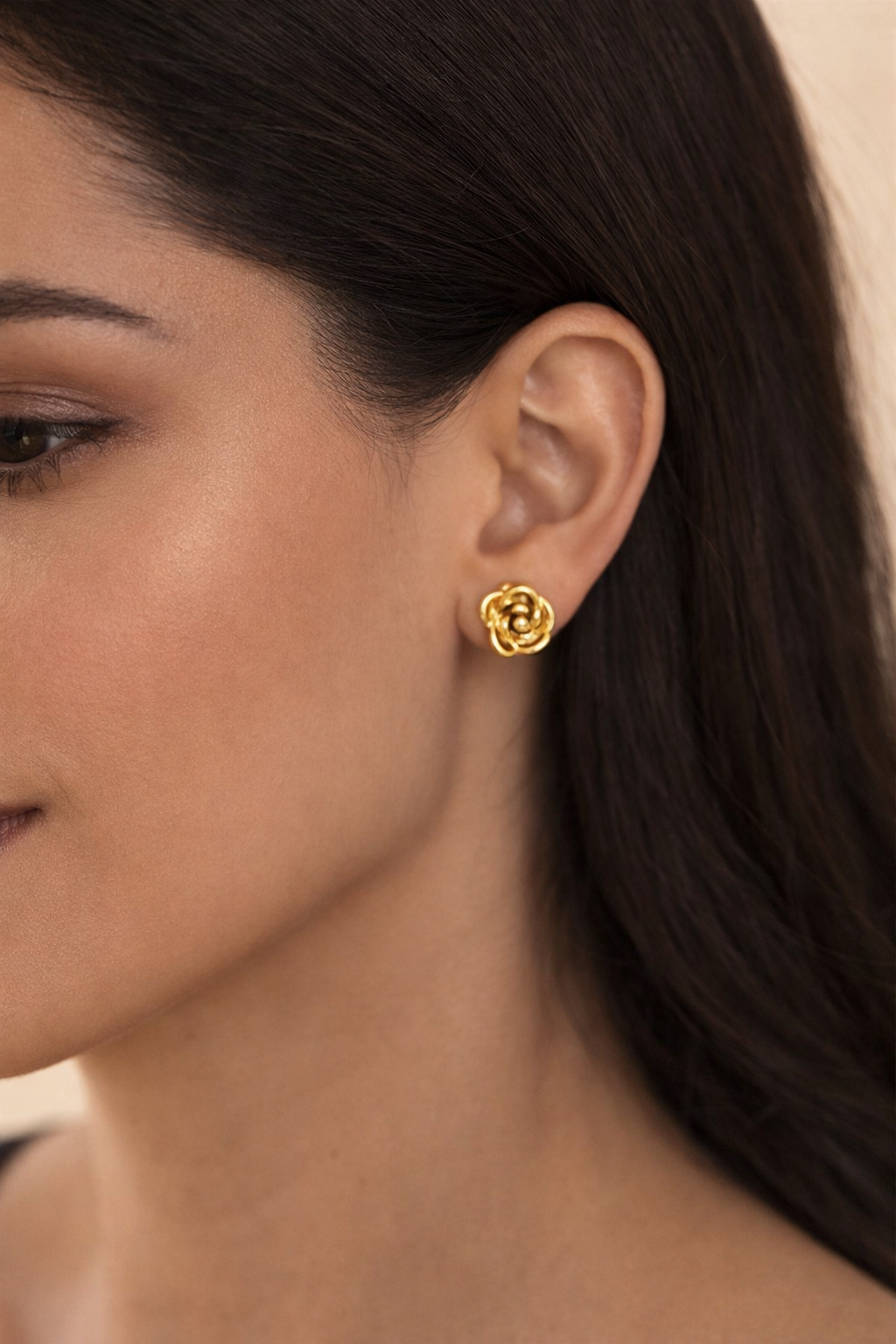 Boucles d’Oreilles Dorées Fleur
