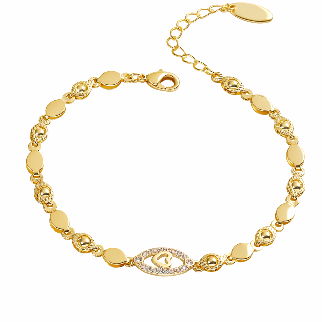 Bracelet Doré Cœur & Zircone