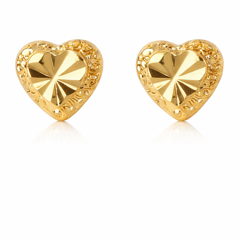 Boucles d’Oreilles Cœur Doré