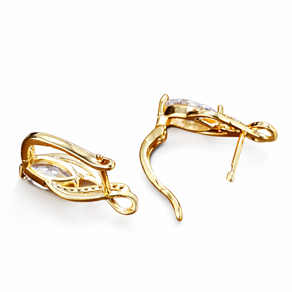 Boucles d’Oreilles Dorées Zircone