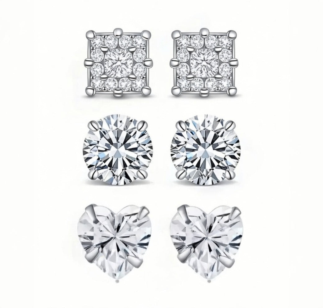 Ensemble de Boucles d’Oreilles Argent