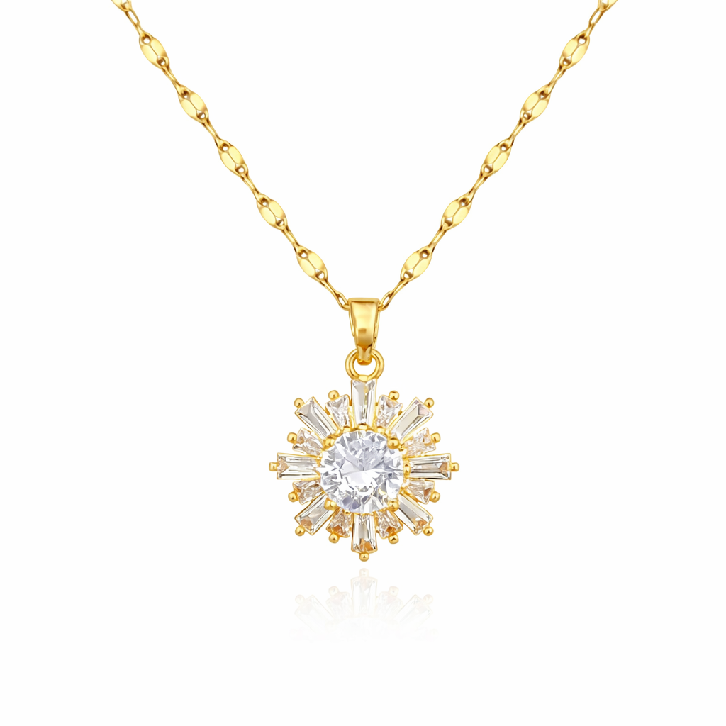 Collier Doré Flocon Géométrique