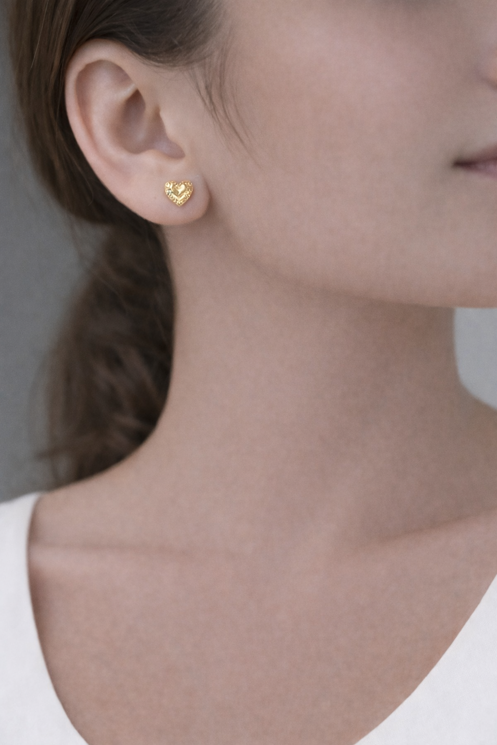 Boucles d’Oreilles Cœur Doré