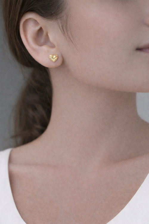 Boucles d’Oreilles Cœur Doré