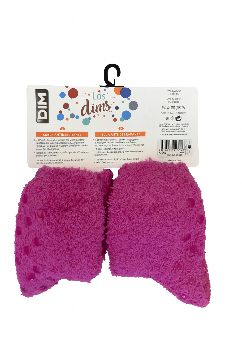 Chaussettes d’intérieur antidérapantes DIM – Modèle Ours